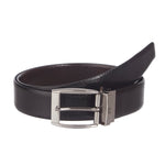 4225 Black & Brown Reversible Textured Leather Belt for Men