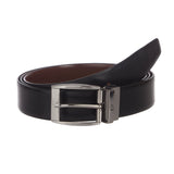 4229 Black & Tan Reversible Oversize Leather Belt for Men
